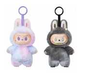 Плюшена играчка Labubu V3, 15cm, 2 броя, Лилаво/Черно