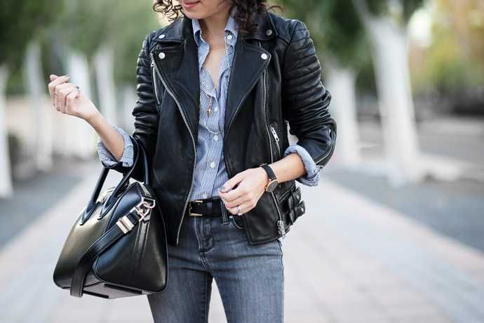 AllSaints Papin Дамско Кожено яке Агнешка Кожа Черно Medium UK 10