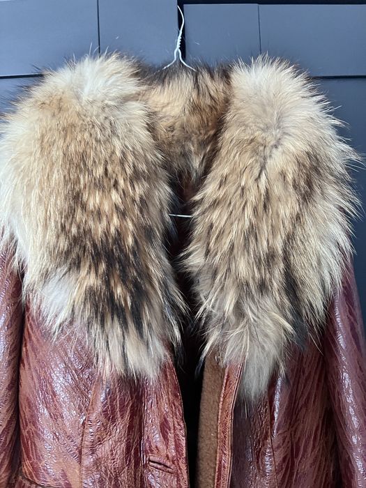 Cojoc cu guler din blana naturala de vulpe