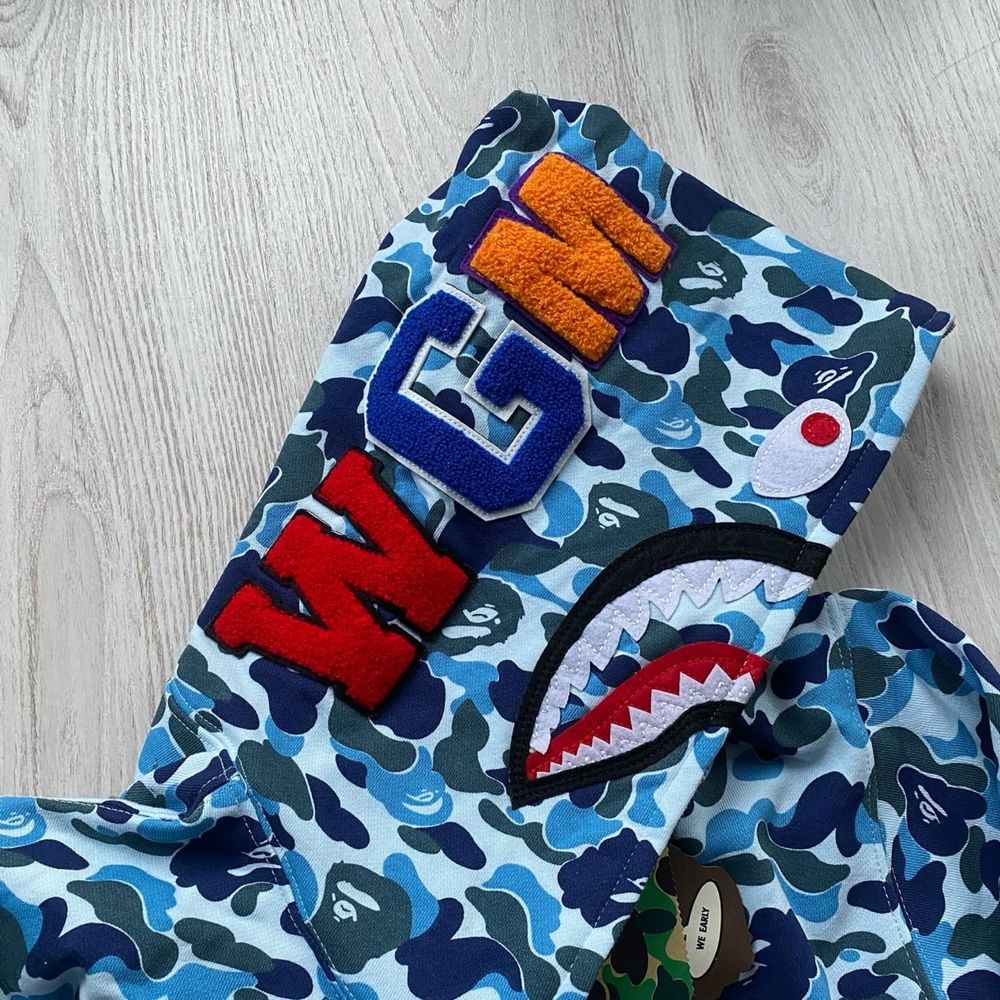 Hanorac Bape Shark Hoodie M L XL Albastru