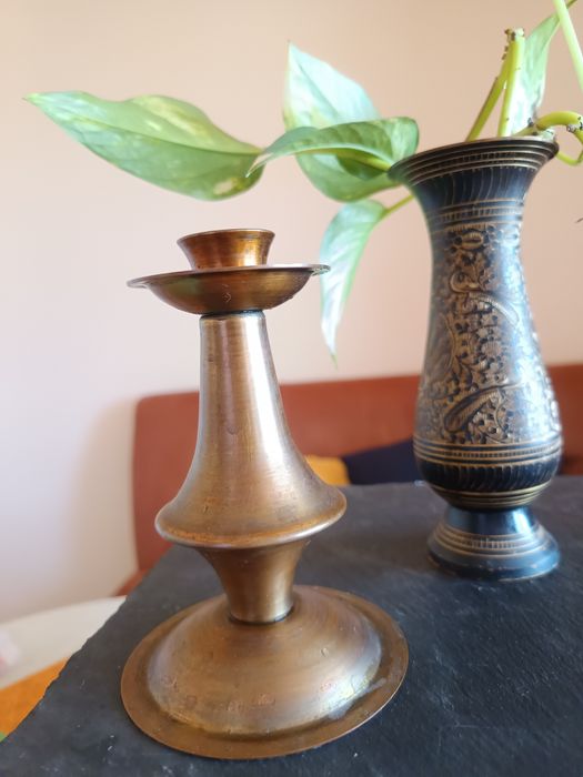 Свещник и ваза месинг