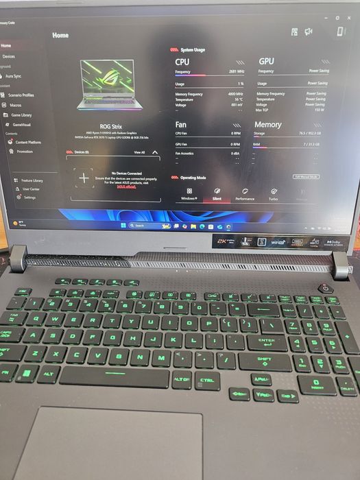 Laptop gaming Asus Rog Strix g17/ryzen 9/rtx3070ti/32gb RAM/2k/+cadou