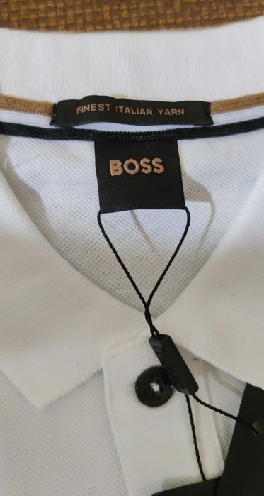 HUGO BOSS Тениска с яка бяла XL
