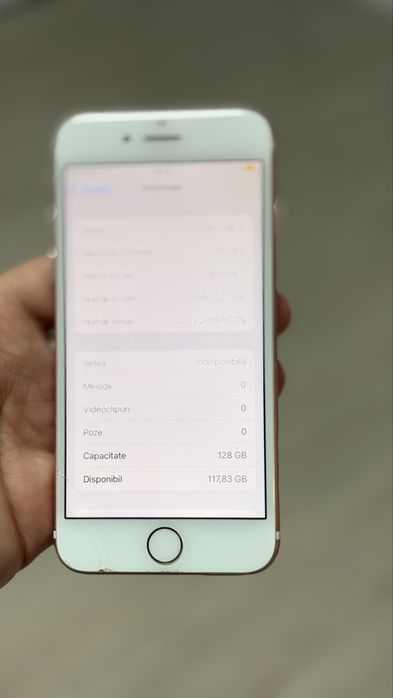 iPhone 7 Rose Gold128GB Neverlock-Amprenta OK-Baterie85%-Functional-OK
