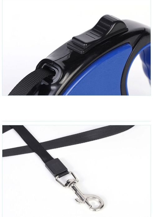 Lesă pentru căței, retractabilă, cu închidere automată