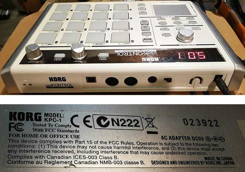 MIDI контролер за ударни KORG Padkontrol KPC-1 BK