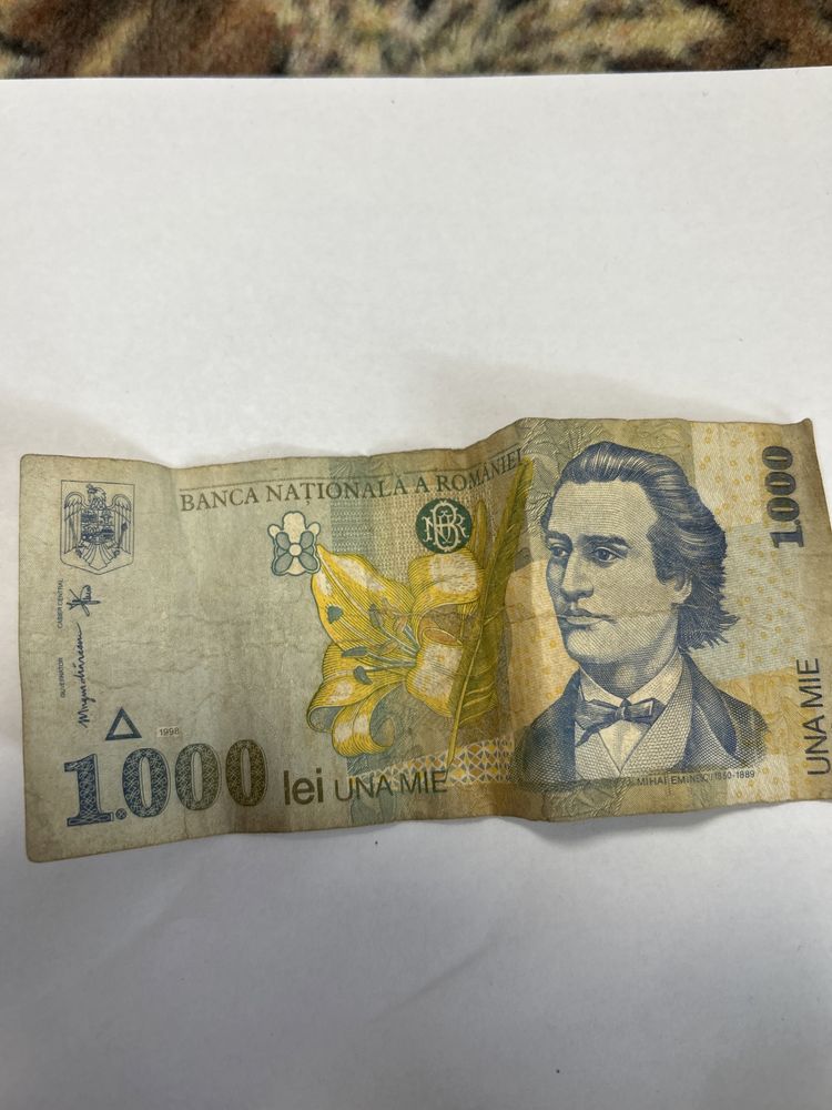 Bancnota de 1000 leiMihai Eminescu
