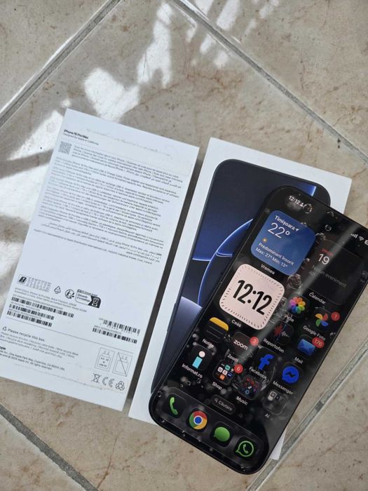 Iphone 16 Pro Max Black titanium 256 GB, Baterie 100% Garantie feb 26