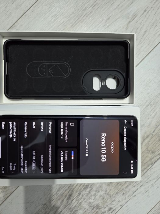 Telefon oppo reno 10 5G
,memorie 256gb si 8+8 GB ram 
Slot card SD 
Du