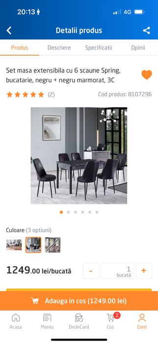 Masa bucatarie extensibila + 6 scaune