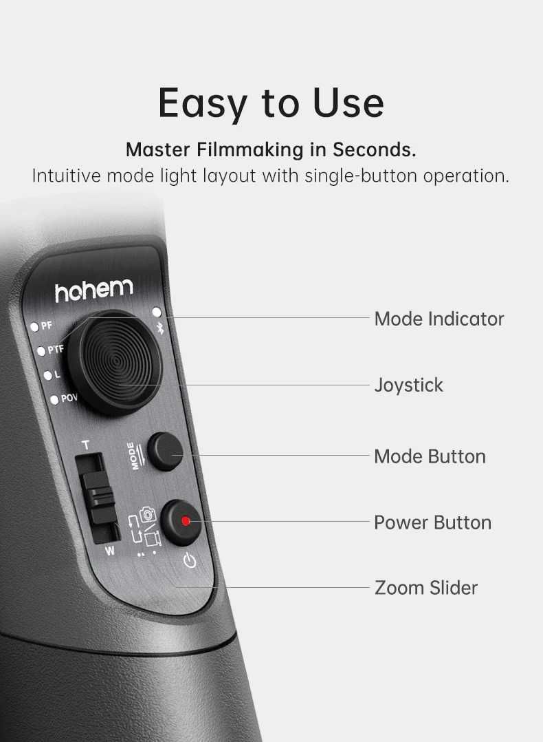 Стабилизатор Hohem iSteady Mobile Plus KIT c освещением, 3-осевой