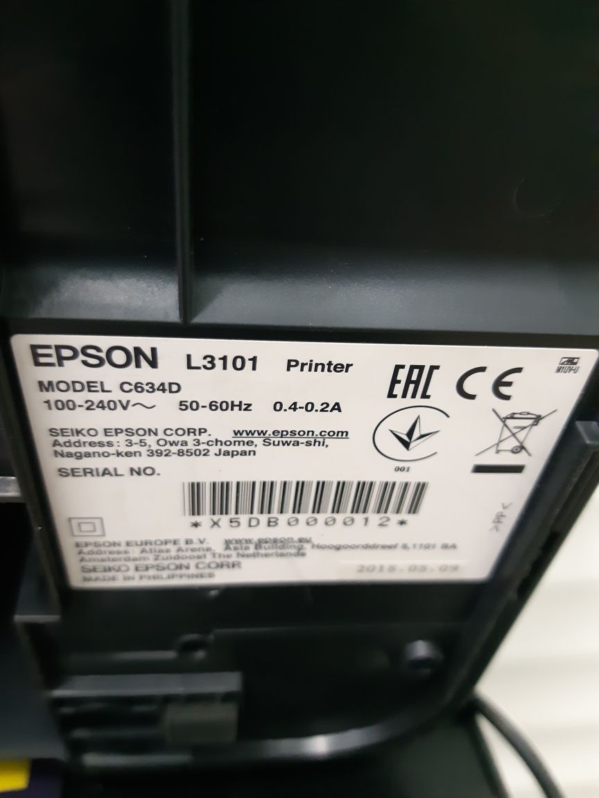 МФУ EPSON L3101 Принтер Сканер Ксерокс  цветной.