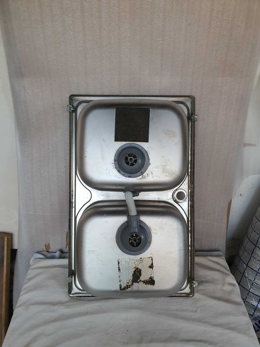 Мойка раковина нержавейка двойная 80×50