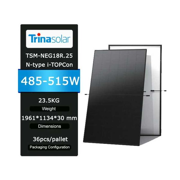 Trina Full Black 495 si 500w N-Type panou fotovoltaic TSM-NEG18R.25