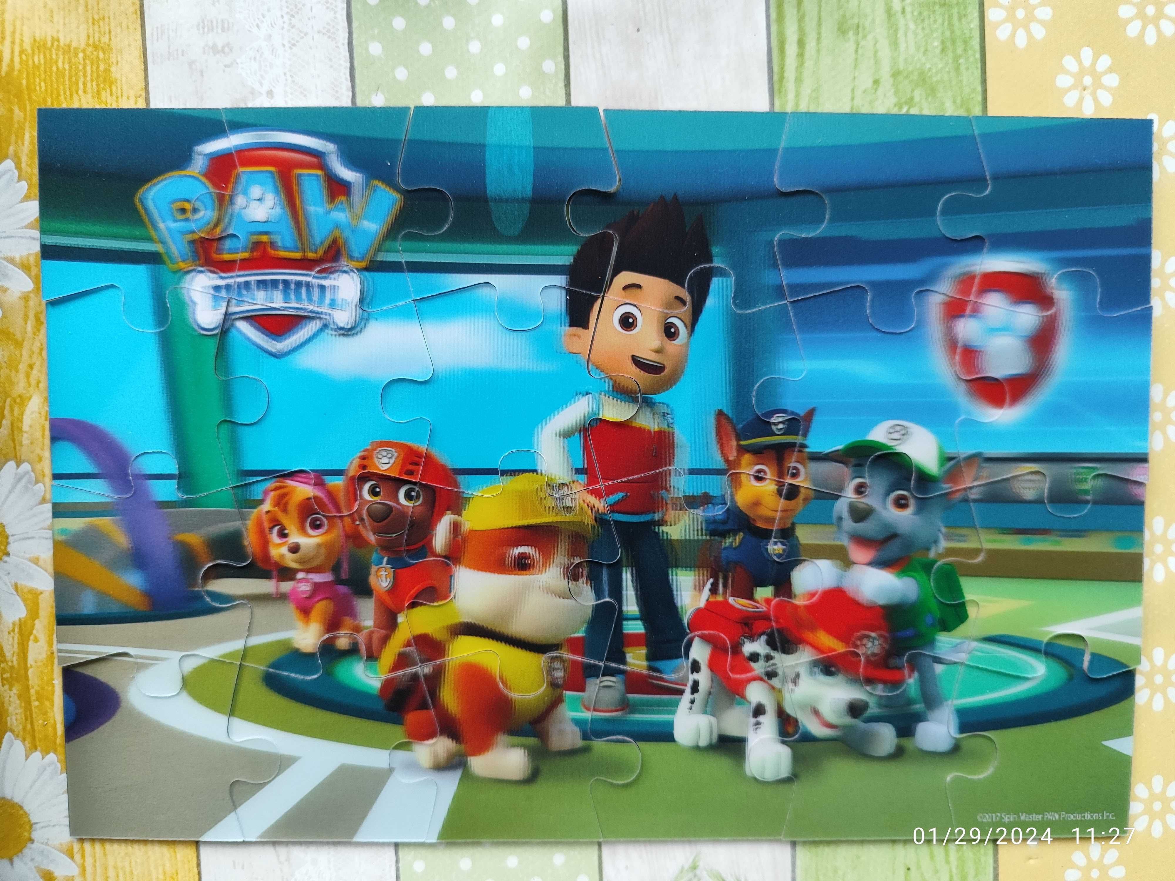 PAW PATROL Пъзел с 3D ефект в метално куфарчe