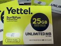 Интернет Yettel сим карта неограничен интернет за таблет Глобул 25 GB