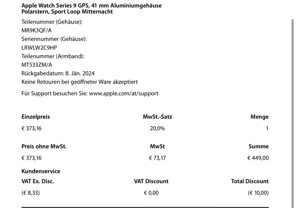Часовник Apple watch series 9 GPS 41мм 89% maximum capacity