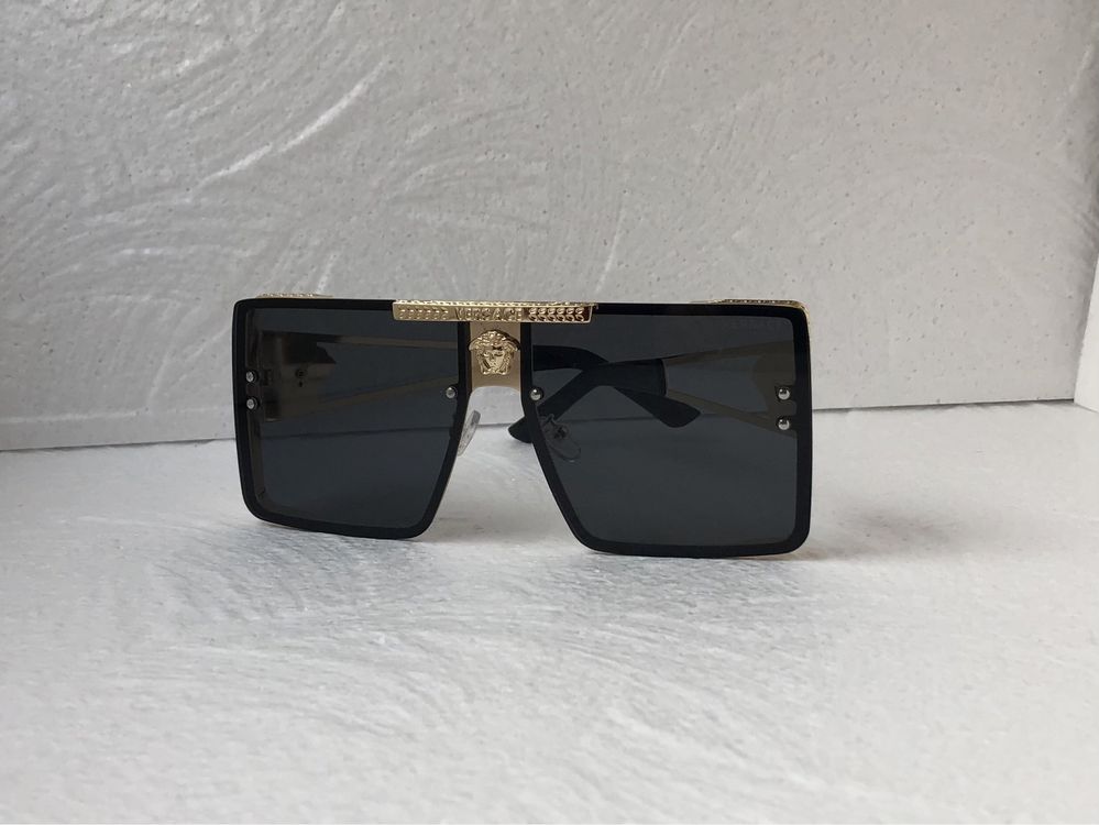Versace Мъжки слънчеви очила маска черни кафяви VE 17383
