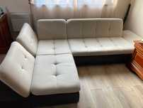 Canapea extensibila coltar L din material textil cu imitatie de piele!