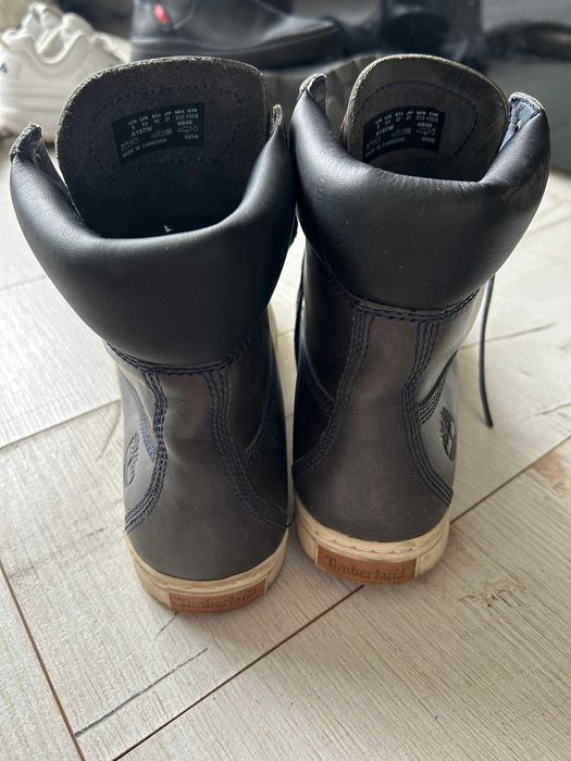 Bocanci Timberland din piele, Gri-albastrui, 43