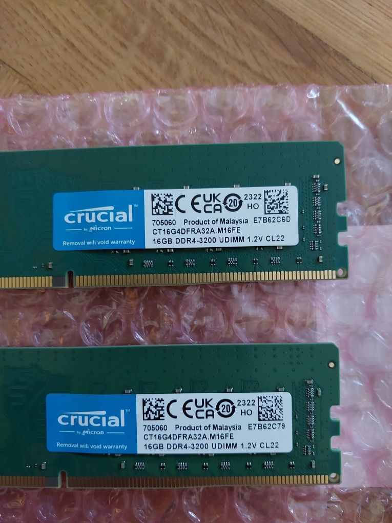 32GB DDR4 3200Mhz 3000Mhz Crucial , G.Skkll RAM памет 2x16GB