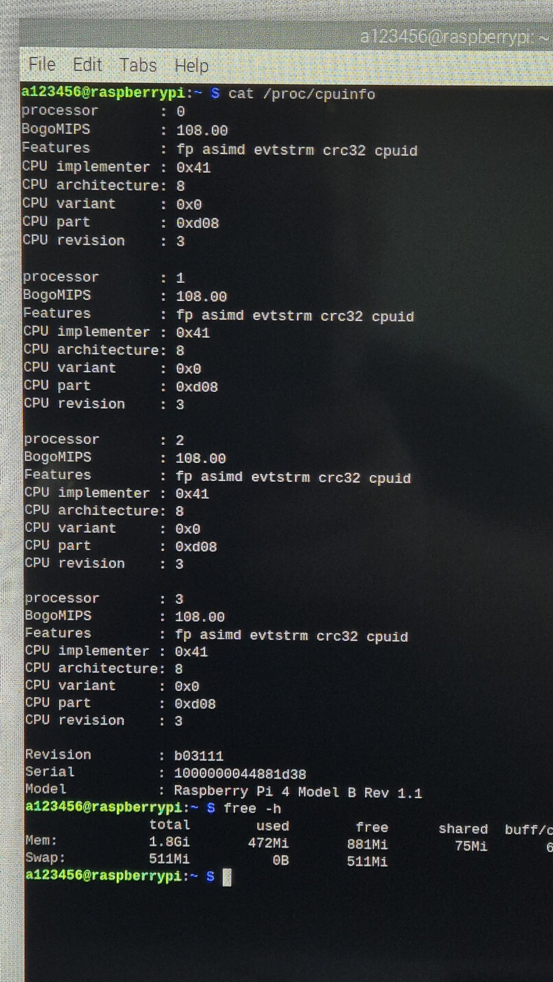 Raspberry PI 4 Model B , 2 Gb