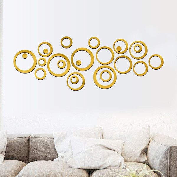 Set Oglinzi Design Modern- Oglinzi Decorative Acrilice Gold 24 buc/set