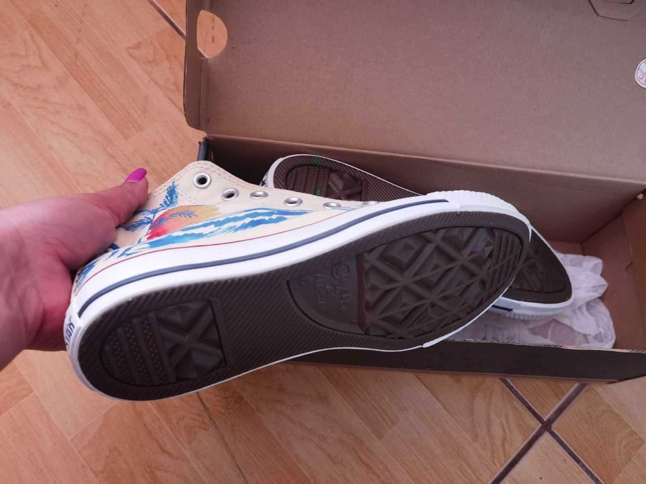 Tenisi unisex Converse Chuck Taylor All Star Hi M9162C, Crem, noi