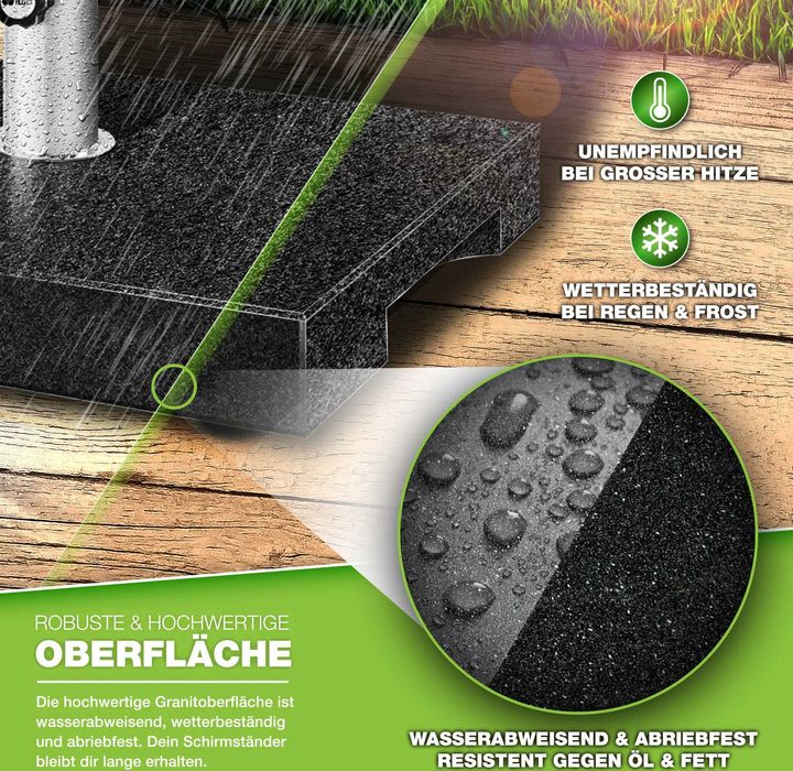 Гранитна стойка за чадъри с дръжка за носене Tillvex