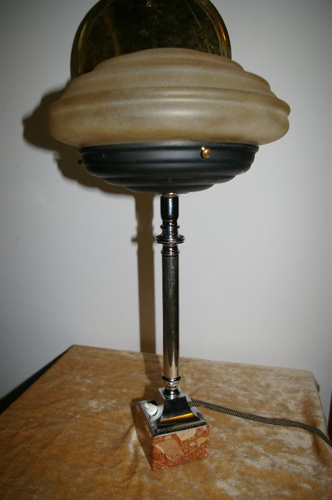 Vand lampa de birou Art deco,combinatie deosebita intre crom si marmur