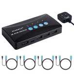 Switch HDMI KVM TCNEWCL 4 Porturi 4K cu 4 Cabluri Incluse