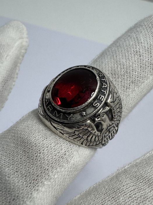 Inel (ghiul) argint United States Army. Sterling. Piatra