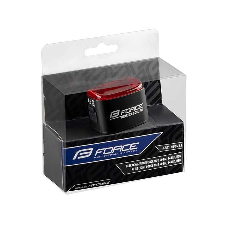 Задна LED стоп светлина за велосипед FORCE NUB 50 LM, 24 LED, USB