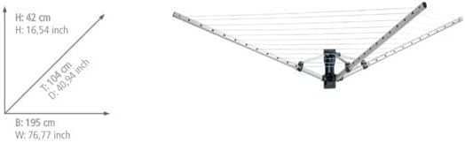 Uscator rufe perete aluminiu 18m rezistent |WNK 279687 Aluminiu