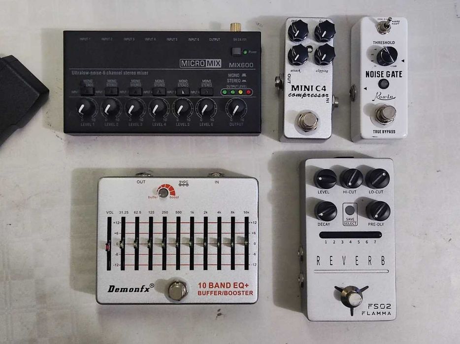 Гитарный педали эффектов, гитарные эффекты примочки и мини микшер