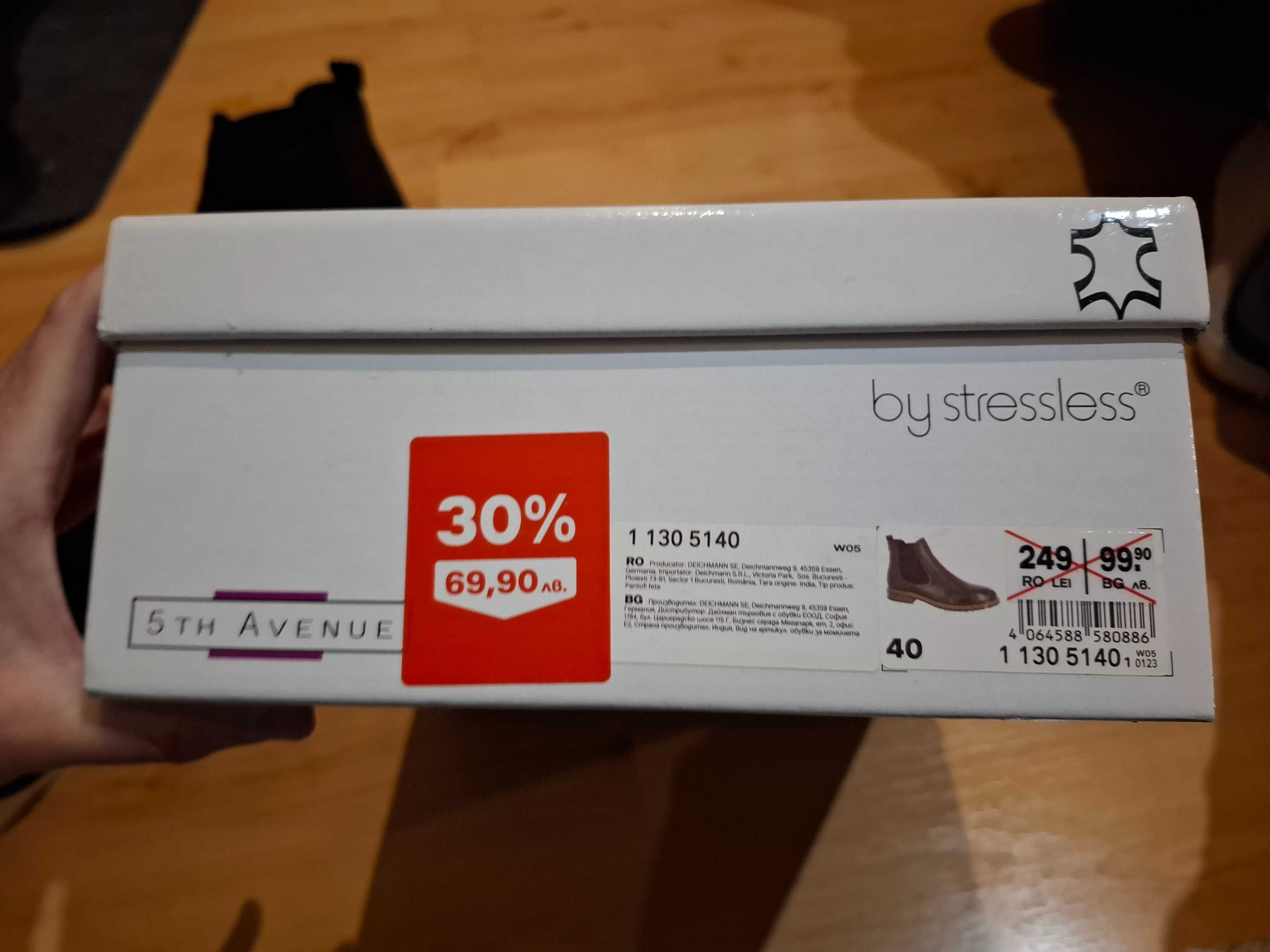 Дамски обувки Deichmann- черни, нови, от естествена кожа