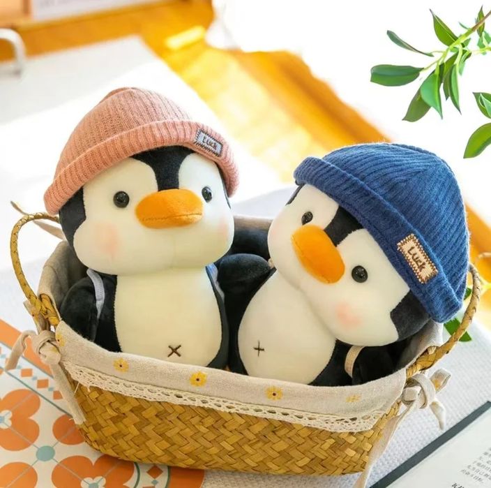 Плюшен Пингвин с Шапка и раничка Kawaii, 25см
