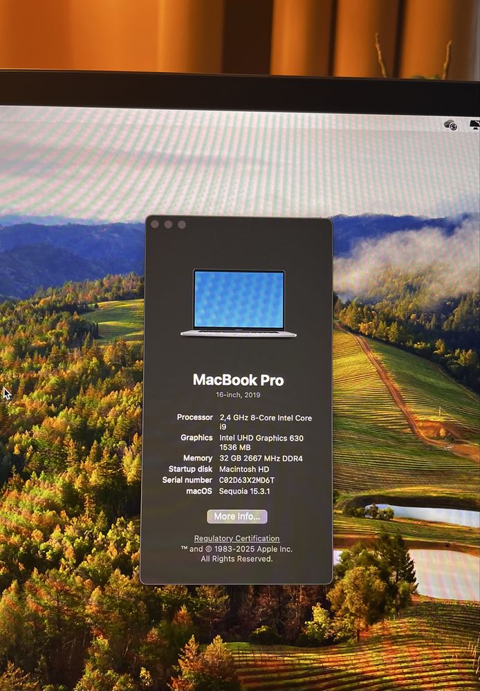 Macbook pro 16 i9 2.4 Ghz- 32GB - 512 SSD