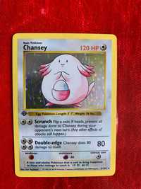 1st Edition Shadowless Chansey 3/102 Base Set Pokemon Card