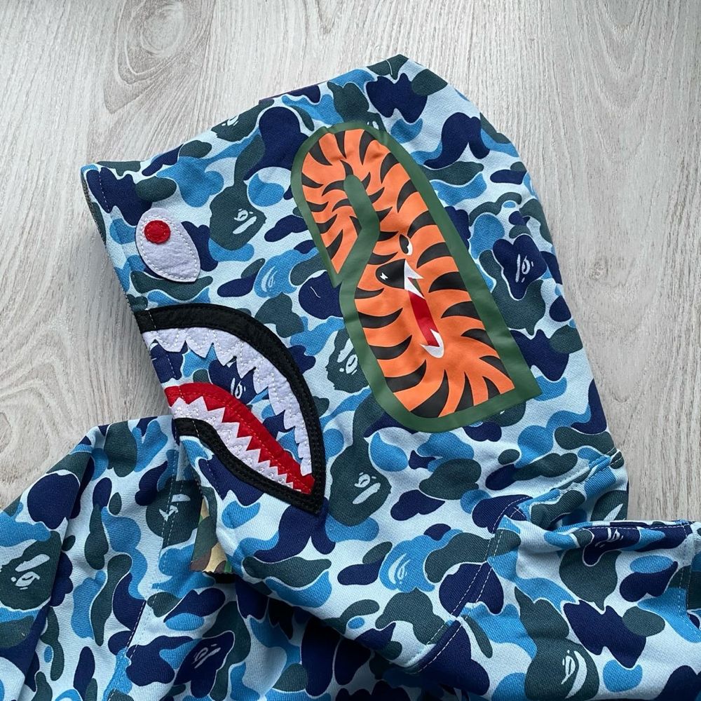 Hanorac Bape Shark Hoodie M L XL Albastru