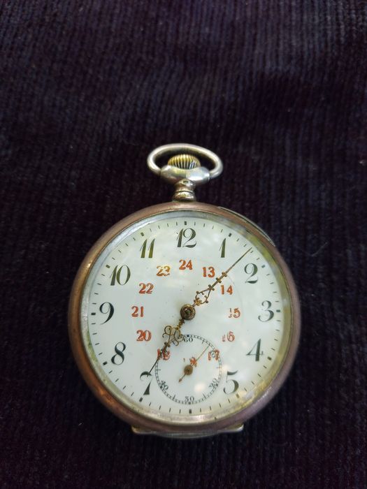 9 Ceas buzunar Germania argint 800 masiv,51 mm,stare foarte buna