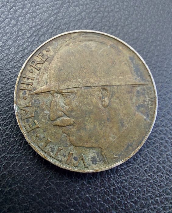 Monedă 20 lire Italia an 1928
