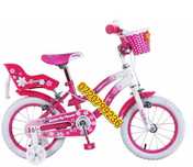 Bicicleta 12'' cu cosulet si scaunel papusi Roz