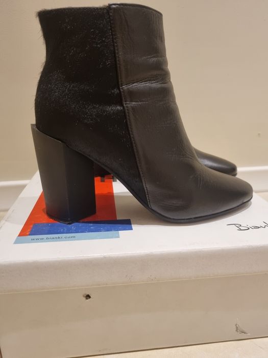 Дамски боти Бианки кожа и косъм 39