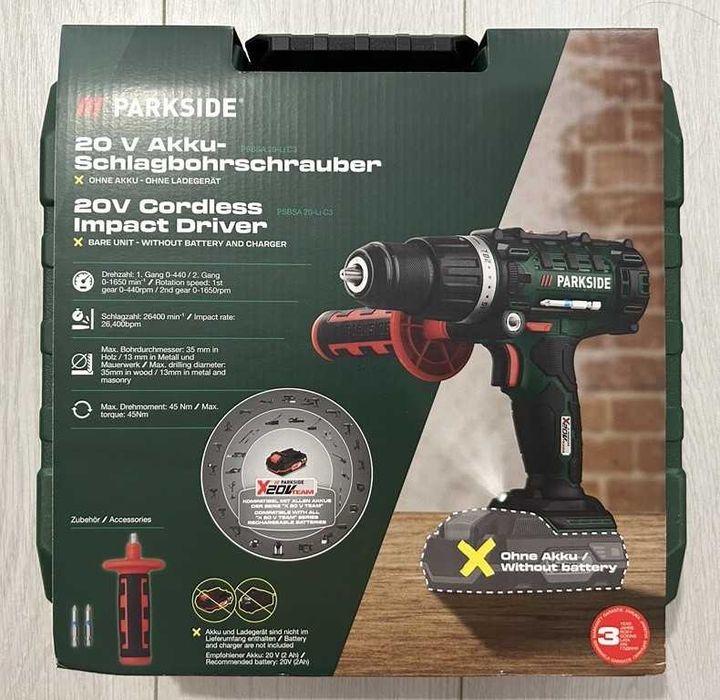 Filetanta / Bormasina cu percutie Parkside PSBSA 20-Li C3/Nou/Garantie