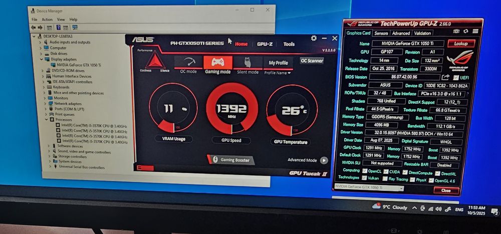 Placa video ASUS  GTX 1050 Ti Phoenix 4GB GDDR5 128-bit LA 260 RON