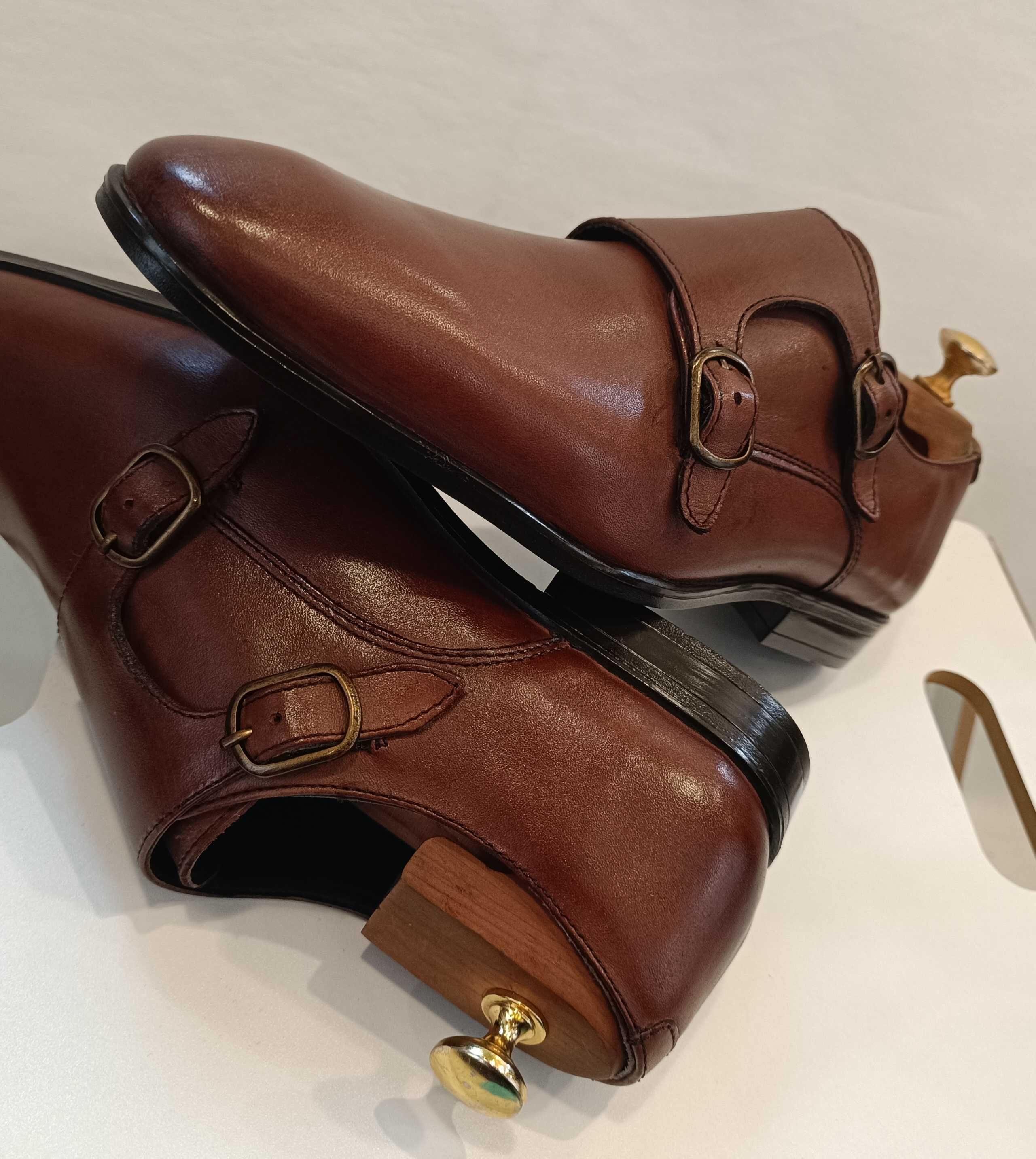 Pantofi monk 42.5 premium ASOS NOI piele naturala moale