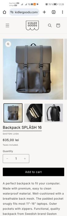 Vand rucksac GASTON LUGA marime medie 17 inch