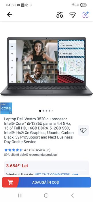 Laptop Dell nou -garantie 2029