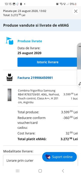 Vand combina frigorifica Samsung defecta